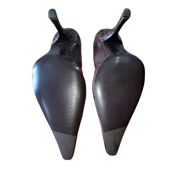 BCB Girls Katchen-BC Chocolate Color Crocodile Pattern Pointed Toe Womens Sz 10 - Picture 11 of 14